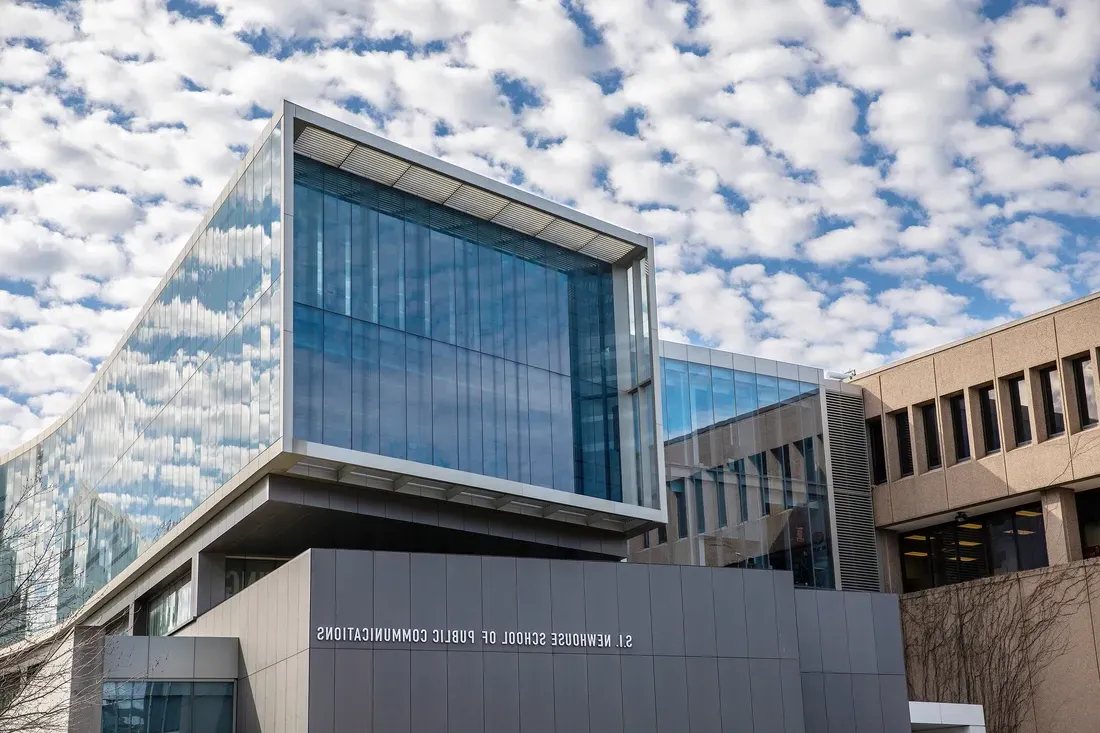 Exterior of S.I. Newhouse School of Public Communications.